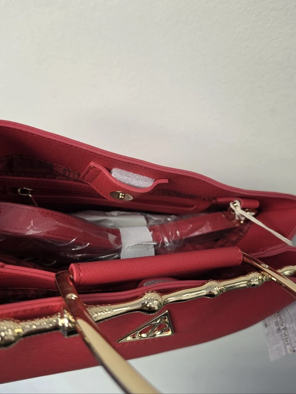 Loungefly Harry Potter Deathly Hallows Elder Wand Magenta Red Handbag